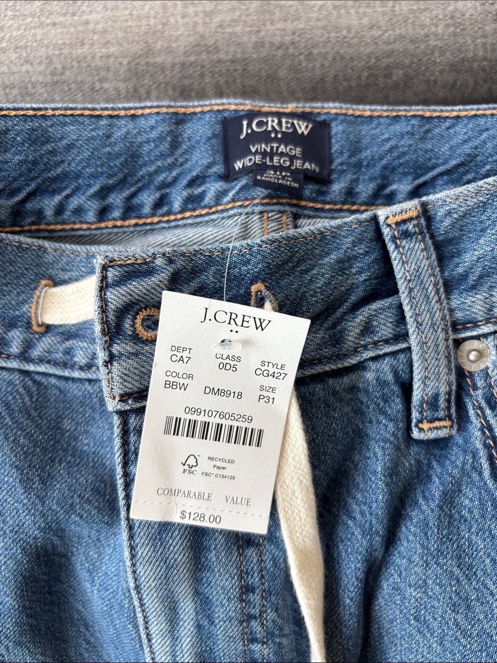 J. Crew Wide-Leg Jeans in Medium Blue Denim
